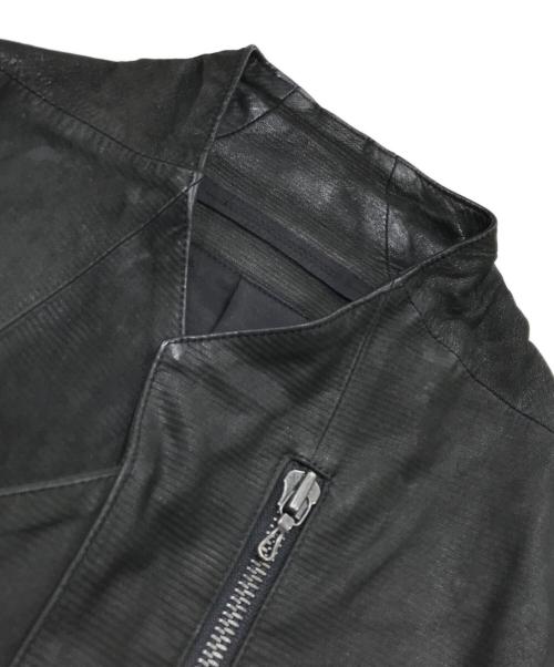 JULIUS（ユリウス）JULIUS (ユリウス) ISETAN (イセタン) ラムレザージャケット ブラック サイズ:3の古着・服飾アイテム