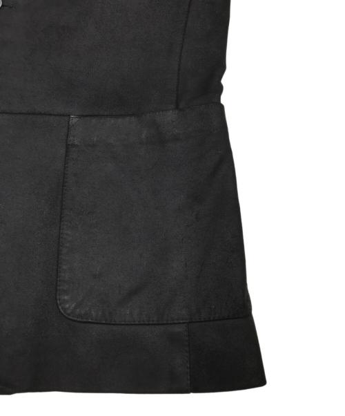 EMMETI（エンメティ）EMMETI (エンメティ) ゴートレザー切り替えテーラードジャケット ブラック サイズ:50の古着・服飾アイテム