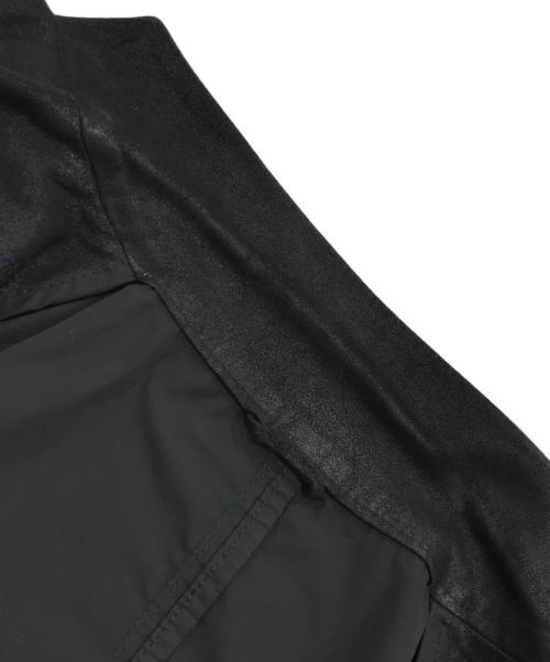 EMMETI（エンメティ）EMMETI (エンメティ) ゴートレザー切り替えテーラードジャケット ブラック サイズ:50の古着・服飾アイテム