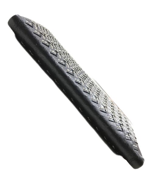 BOTTEGA VENETA（ボッテガベネタ）BOTTEGA VENETA (ボッテガベネタ) イントレチャートがま口財布 ブラックの古着・服飾アイテム