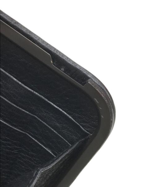 BOTTEGA VENETA（ボッテガベネタ）BOTTEGA VENETA (ボッテガベネタ) イントレチャートがま口財布 ブラックの古着・服飾アイテム