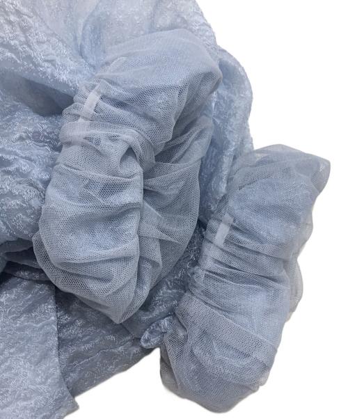 Lily Brown（リリーブラウン）Lily Brown (リリーブラウン) 3wayシアージャガードペプラムブラウス ブルー サイズ:Fの古着・服飾アイテム