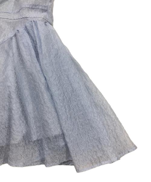 Lily Brown（リリーブラウン）Lily Brown (リリーブラウン) 3wayシアージャガードペプラムブラウス ブルー サイズ:Fの古着・服飾アイテム