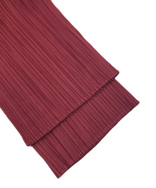 PLEATS PLEASE（プリーツプリーズ）PLEATS PLEASE (プリーツプリーズ) プリーツパンツ レッド サイズ:3の古着・服飾アイテム