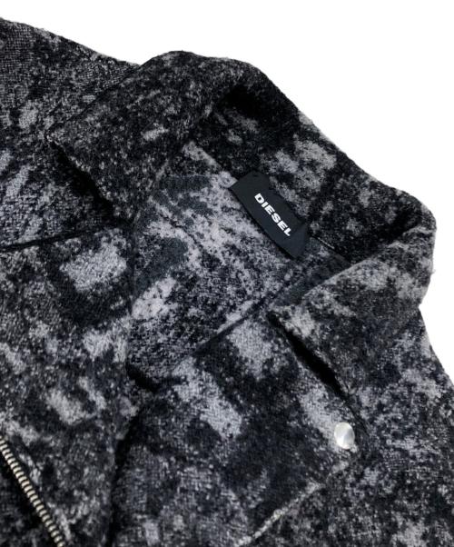 DIESEL（ディーゼル）DIESEL (ディーゼル) ウールライダースジャケット ブラック サイズ:ＸＳの古着・服飾アイテム
