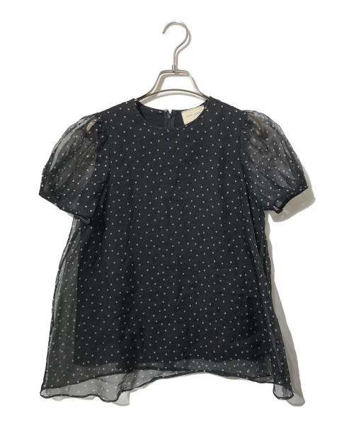 UNITED ARROWS TOKYO（ユナイテッドアローズトウキョウ）UNITED ARROWS TOKYO (ユナイテッドアローズトウキョウ) オーガンジー ミニパフ ショートスリーブ ブラウス ブラック サイズ:表記なしの古着・服飾アイテム