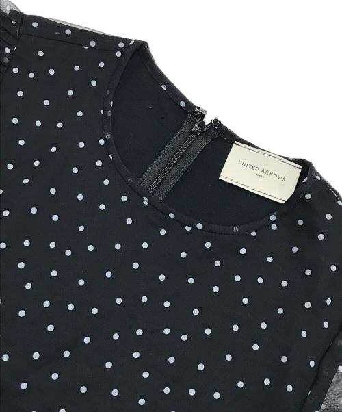 UNITED ARROWS TOKYO（ユナイテッドアローズトウキョウ）UNITED ARROWS TOKYO (ユナイテッドアローズトウキョウ) オーガンジー ミニパフ ショートスリーブ ブラウス ブラック サイズ:表記なしの古着・服飾アイテム