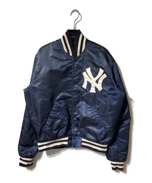 MLB（エムエルビー）MLB (エムエルビー) スタジャン ネイビー サイズ:Mの古着・服飾アイテム