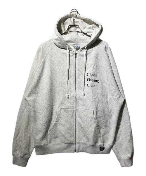 CHAOS FISHING CLUB（カオスフィッシングクラブ）CHAOS FISHING CLUB (カオスフィッシングクラブ) Logo Zip Up Hoodie グレー サイズ:Mの古着・服飾アイテム