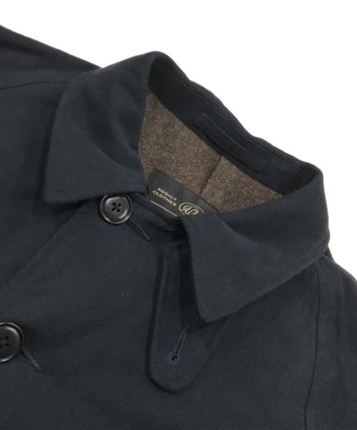 ADDICT CLOTHES（アディクト クローズ）ADDICT CLOTHES (アディクト クローズ) ACVM COTTON FLANNEL MOTORCYCLE COAT ネイビー サイズ:38の古着・服飾アイテム