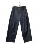 SUBLATIONSサブレーションズ）の古着「2TUCK WIDE DENIM PANTS」｜インディゴ