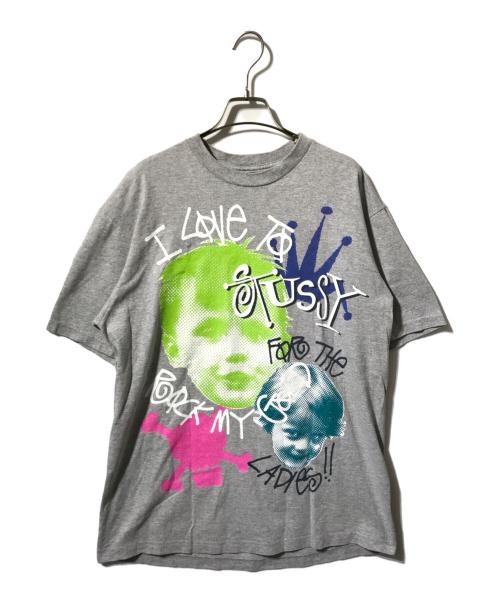 stussy（ステューシー）stussy (ステューシー) キッズフォトtシャツ グレー サイズ:Lの古着・服飾アイテム