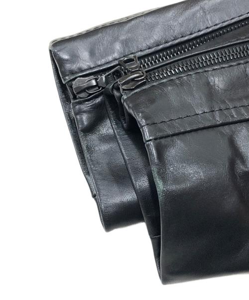 ISSEY MIYAKE（イッセイミヤケ）ISSEY MIYAKE (イッセイミヤケ) カウレザーブルゾン ブラック サイズ:2の古着・服飾アイテム