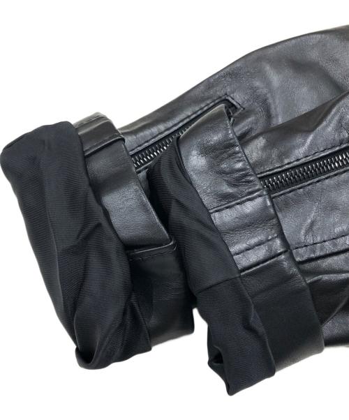 ISSEY MIYAKE（イッセイミヤケ）ISSEY MIYAKE (イッセイミヤケ) カウレザーブルゾン ブラック サイズ:2の古着・服飾アイテム