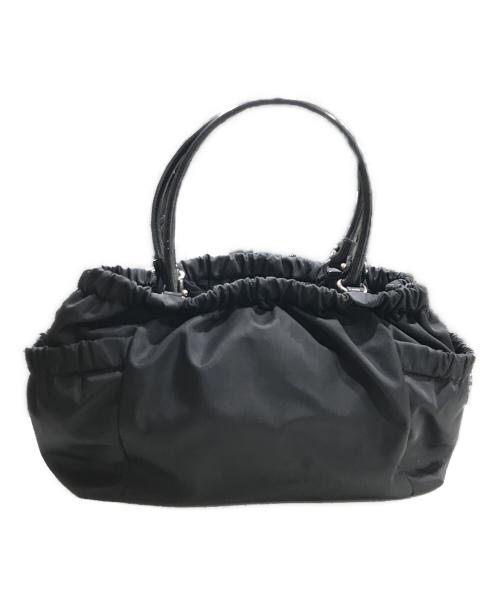 Salvatore Ferragamo（サルヴァトーレ フェラガモ）Salvatore Ferragamo (サルヴァトーレ フェラガモ) ヴァラリボン ナイロントートバッグ ブラックの古着・服飾アイテム