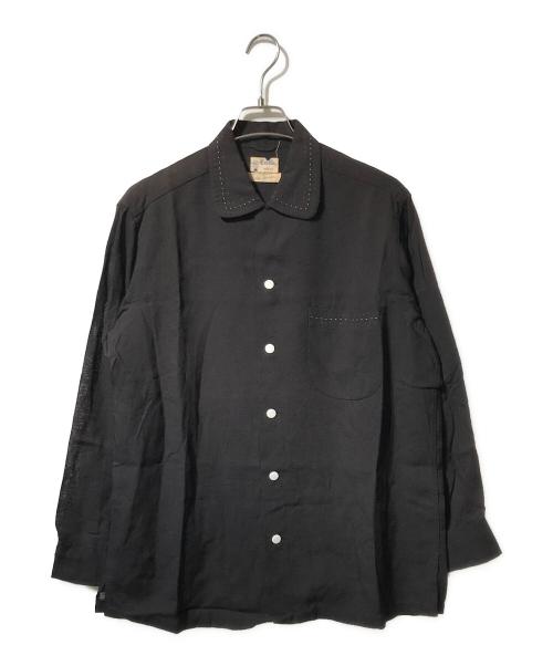 Excello（エクセロ）Excello (エクセロ) Vintageリネンシャツ ブラック サイズ:Mの古着・服飾アイテム