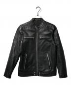 DIESELディーゼル）の古着「ラムレザージャケット/L-BOY シングルライダースジャケット」｜ブラック