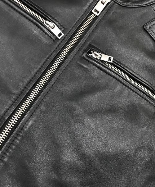 DIESEL（ディーゼル）DIESEL (ディーゼル) ラムレザージャケット/L-BOY シングルライダースジャケット ブラック サイズ:XSの古着・服飾アイテム
