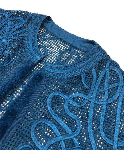 Ameri（アメリ）Ameri (アメリ) MEDI TAPE EMBROIDERY MESH JACKET/シアージャケット ブルー サイズ:Freeの古着・服飾アイテム