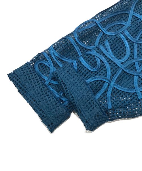 Ameri（アメリ）Ameri (アメリ) MEDI TAPE EMBROIDERY MESH JACKET/シアージャケット ブルー サイズ:Freeの古着・服飾アイテム