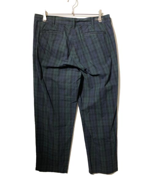 ILL ONE EIGHTY（イルワンエイティ）ill one eighty (イルワンエイティ) LINEN PLAID 2-TUCK PANTS（リネン　パレッド　2タック　パンツ） グリーン サイズ:ＸＬの古着・服飾アイテム