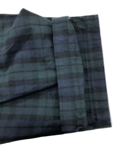 ILL ONE EIGHTY（イルワンエイティ）ill one eighty (イルワンエイティ) LINEN PLAID 2-TUCK PANTS（リネン　パレッド　2タック　パンツ） グリーン サイズ:ＸＬの古着・服飾アイテム