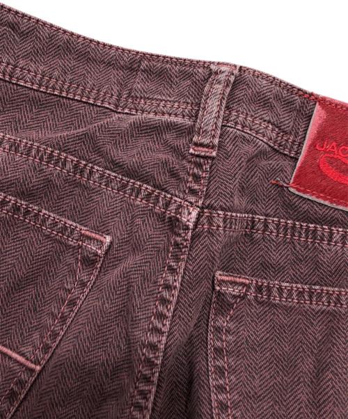 JACOB COHEN（ヤコブコーエン）JACOB COHEN (ヤコブコーエン) PW622ヘリンボーンパンツ レッド サイズ:78.5の古着・服飾アイテム