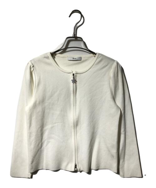 Rene（ルネ）Rene (ルネ) ダブルジップニットカーディガン ホワイト サイズ:36の古着・服飾アイテム