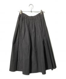 HUIS（ハウス）の古着「タイプライタークロスロングスカート／フレアスカート」｜ブラウン