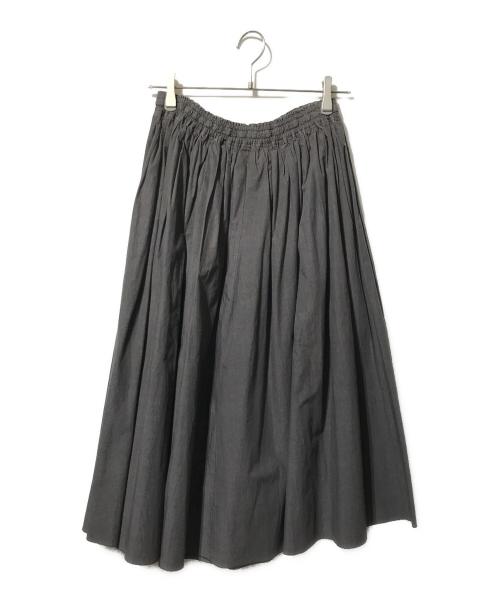 HUIS（ハウス）HUIS (ハウス) タイプライタークロスロングスカート／フレアスカート ブラウン サイズ:Fの古着・服飾アイテム