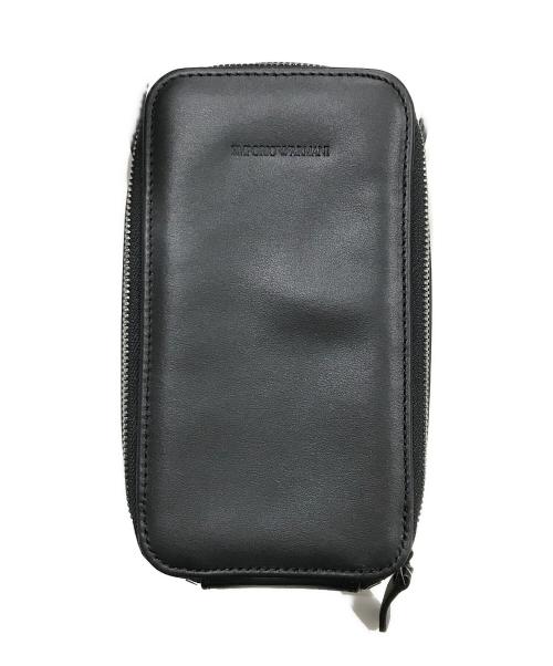 EMPORIO ARMANI（エンポリオアルマーニ）EMPORIO ARMANI (エンポリオアルマーニ) ミニショルダーフォンケース ブラック 未使用品の古着・服飾アイテム