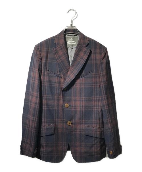 Vivienne Westwood man（ヴィヴィアン ウェストウッド マン）Vivienne Westwood man (ヴィヴィアン ウェストウッド マン) ウールテーラードジャケット/カルピット ジャケット パープル サイズ:48の古着・服飾アイテム