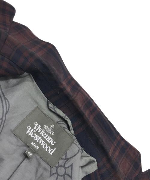 Vivienne Westwood man（ヴィヴィアン ウェストウッド マン）Vivienne Westwood man (ヴィヴィアン ウェストウッド マン) ウールテーラードジャケット/カルピット ジャケット パープル サイズ:48の古着・服飾アイテム