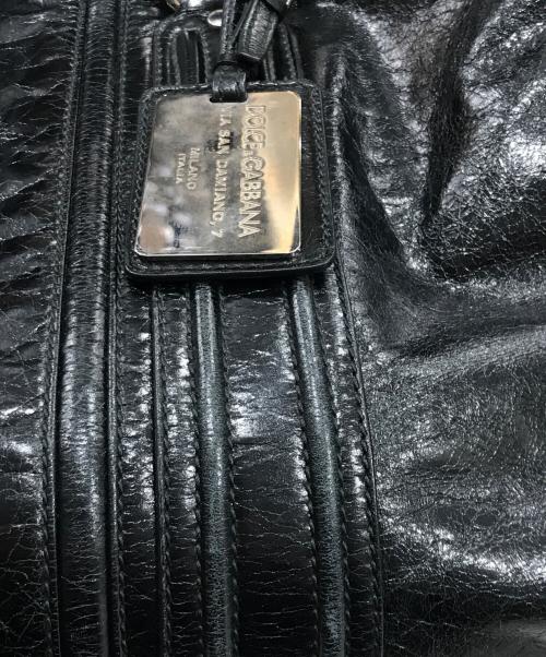 DOLCE & GABBANA（ドルチェ＆ガッバーナ）DOLCE & GABBANA (ドルチェ＆ガッバーナ) 2WAYレザーボストンバッグ ブラックの古着・服飾アイテム