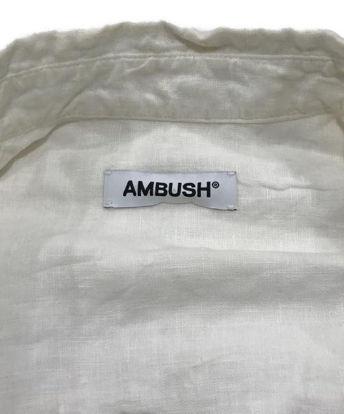 AMBUSH（アンブッシュ）AMBUSH (アンブッシュ) リネンラウンドハムワイドショートスリーブコットンシャツ/半袖シャツ ホワイト サイズ:38の古着・服飾アイテム