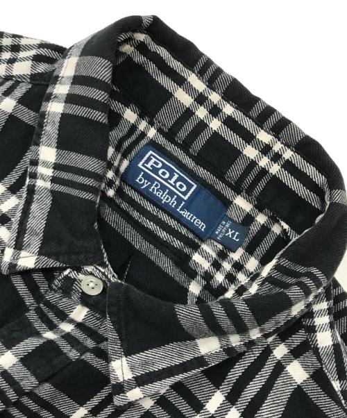 POLO RALPH LAUREN（ポロ・ラルフローレン）POLO RALPH LAUREN (ポロ・ラルフローレン) チェックネルシャツ ブラック サイズ:XLの古着・服飾アイテム
