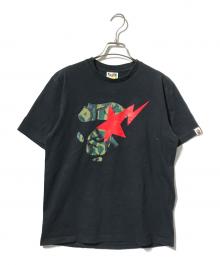 A BATHING APE（アベイシングエイプ）の古着「TRIAL CAMO FACE STA TEE/半そでカットソー」｜ブラック