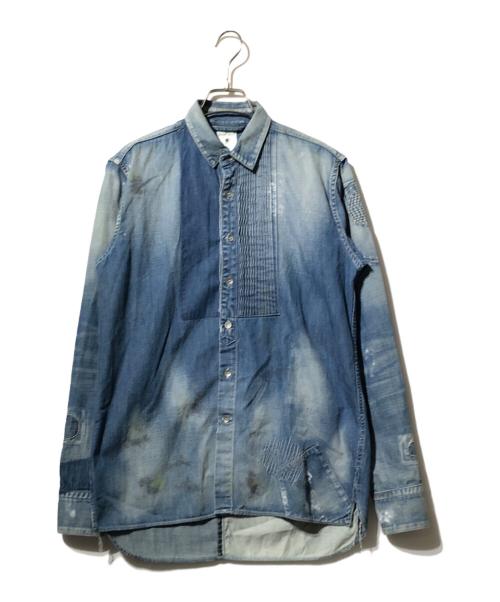 MIHARA YASUHIRO（ミハラヤスヒロ）MIHARA YASUHIRO (ミハラヤスヒロ) 汚れ加工デニムシャツ インディゴ サイズ:44の古着・服飾アイテム
