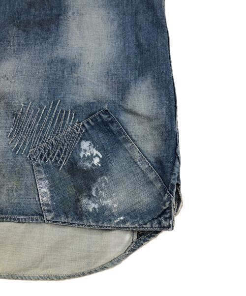 MIHARA YASUHIRO（ミハラヤスヒロ）MIHARA YASUHIRO (ミハラヤスヒロ) 汚れ加工デニムシャツ インディゴ サイズ:44の古着・服飾アイテム