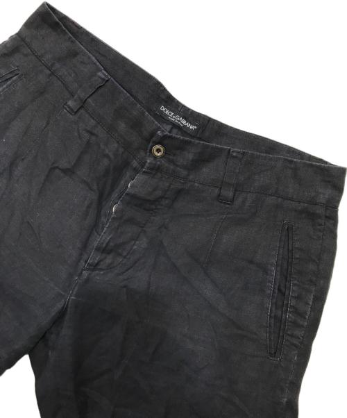 DOLCE & GABBANA（ドルチェ＆ガッバーナ）DOLCE & GABBANA (ドルチェ＆ガッバーナ) リネンパンツ/7分丈パンツ ブラック サイズ:46の古着・服飾アイテム