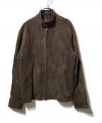 green label relaxingグリーンレーベルリラクシング）の古着「スウェードレザージャケット」｜ブラウン