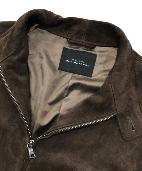 green label relaxing（グリーンレーベルリラクシング）green label relaxing (グリーンレーベルリラクシング) スウェードレザージャケット ブラウン サイズ:Lの古着・服飾アイテム