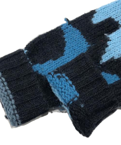 Hysteric Glamour（ヒステリックグラマー）Hysteric Glamour (ヒステリックグラマー) ジップアップニットパーカー ブラック×ブルー サイズ:FREEの古着・服飾アイテム