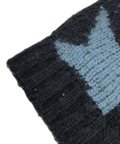 Hysteric Glamour（ヒステリックグラマー）Hysteric Glamour (ヒステリックグラマー) ジップアップニットパーカー ブラック×ブルー サイズ:FREEの古着・服飾アイテム