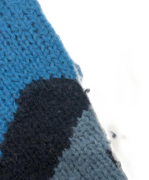 Hysteric Glamour（ヒステリックグラマー）Hysteric Glamour (ヒステリックグラマー) ジップアップニットパーカー ブラック×ブルー サイズ:FREEの古着・服飾アイテム