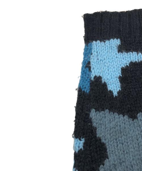 Hysteric Glamour（ヒステリックグラマー）Hysteric Glamour (ヒステリックグラマー) ジップアップニットパーカー ブラック×ブルー サイズ:FREEの古着・服飾アイテム