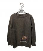 Hysteric Glamourヒステリックグラマー）の古着「Hi!クルーネックニット」｜ブラウン