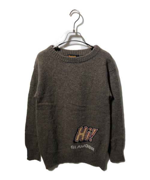 Hysteric Glamour（ヒステリックグラマー）Hysteric Glamour (ヒステリックグラマー) Hi!クルーネックニット ブラウン サイズ:FREEの古着・服飾アイテム