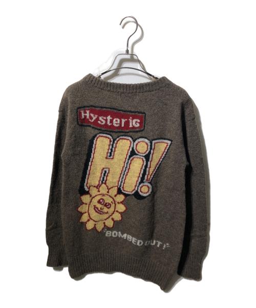 Hysteric Glamour（ヒステリックグラマー）Hysteric Glamour (ヒステリックグラマー) Hi!クルーネックニット ブラウン サイズ:FREEの古着・服飾アイテム
