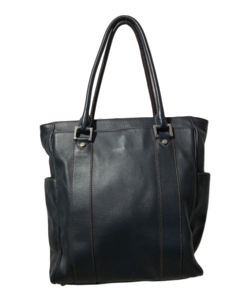 Dellga（デルガ）DELLGA (デルガ) トートバッグ/シュリンクレザー ビジネスバッグ ネイビーの古着・服飾アイテム